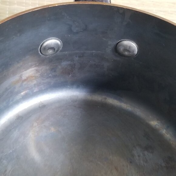 Vintage 4.5" Copper Saucepan Chef Cooking Pot Iron Handle Tin Lined Hand Rivets - Picture 4 of 13